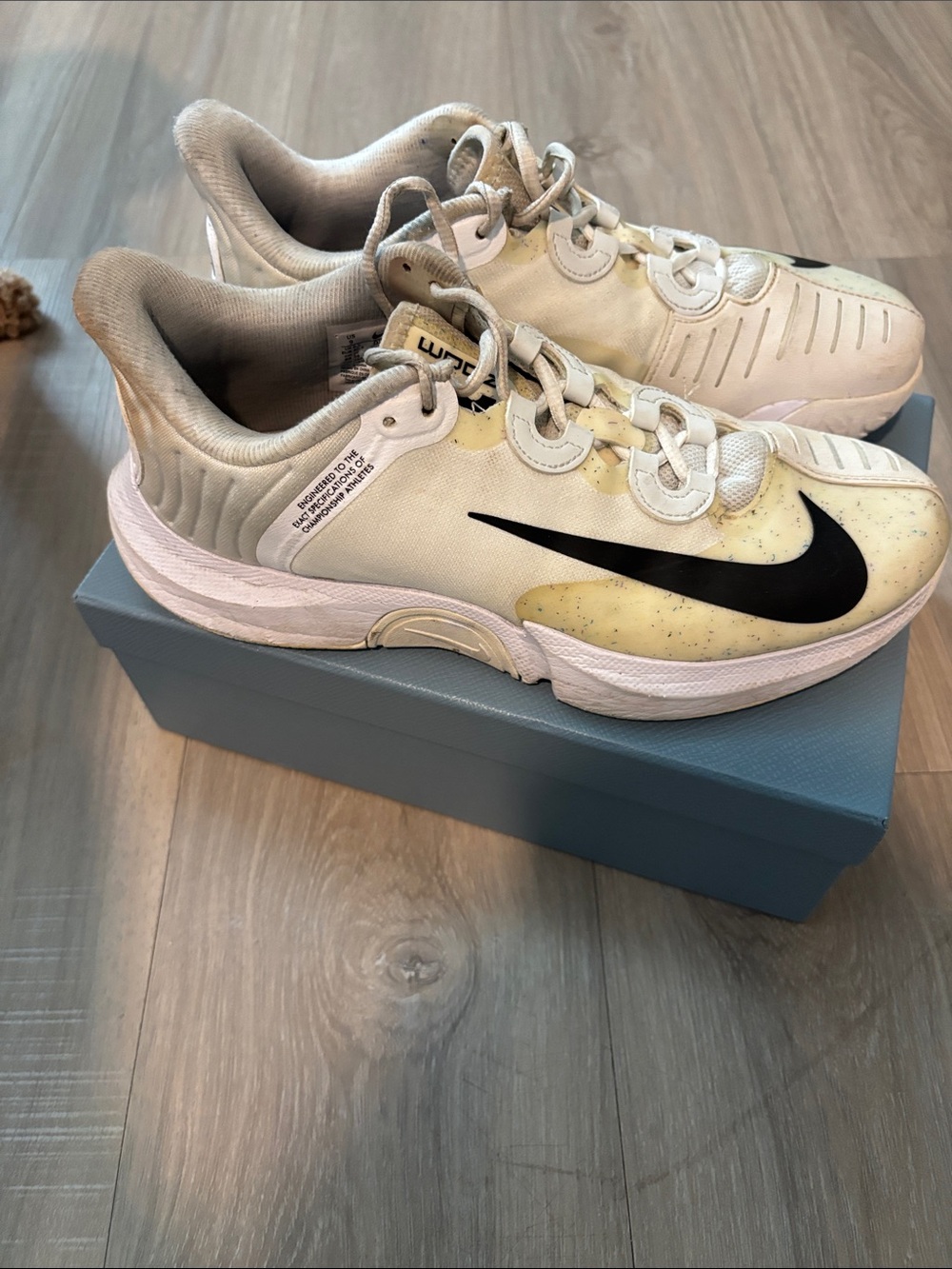 Nike Women's Cream White Black Athletic Shoes